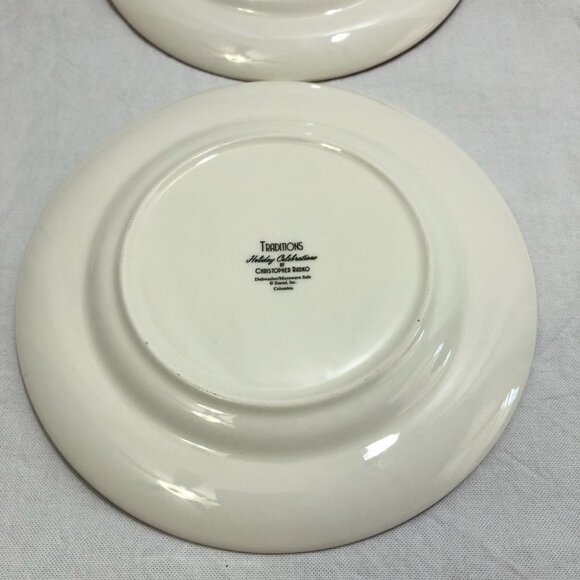 Christopher Radko Traditions Holiday Celebrations Appetizer or Salad Plate Set - Picture 3 of 5